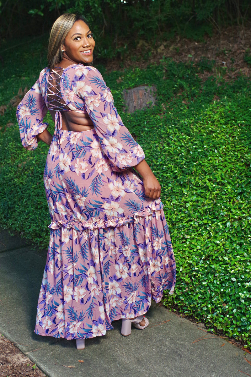 Perfectly Poised Floral Print Maxi Dress
