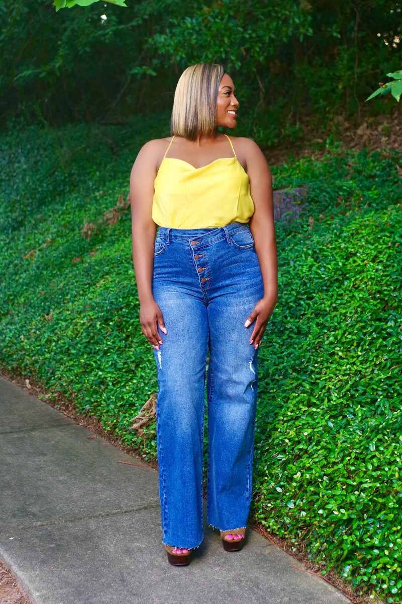 Stretchy High Waisted Flare Jeans