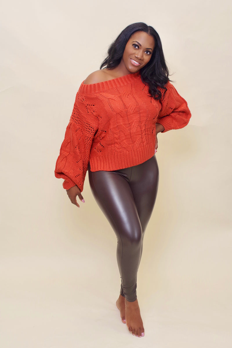 Chocolate Faux Leather Tights